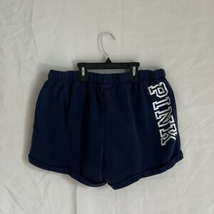 PINK Victoria's Secret Navy Fleece Logo Athletic Shorts